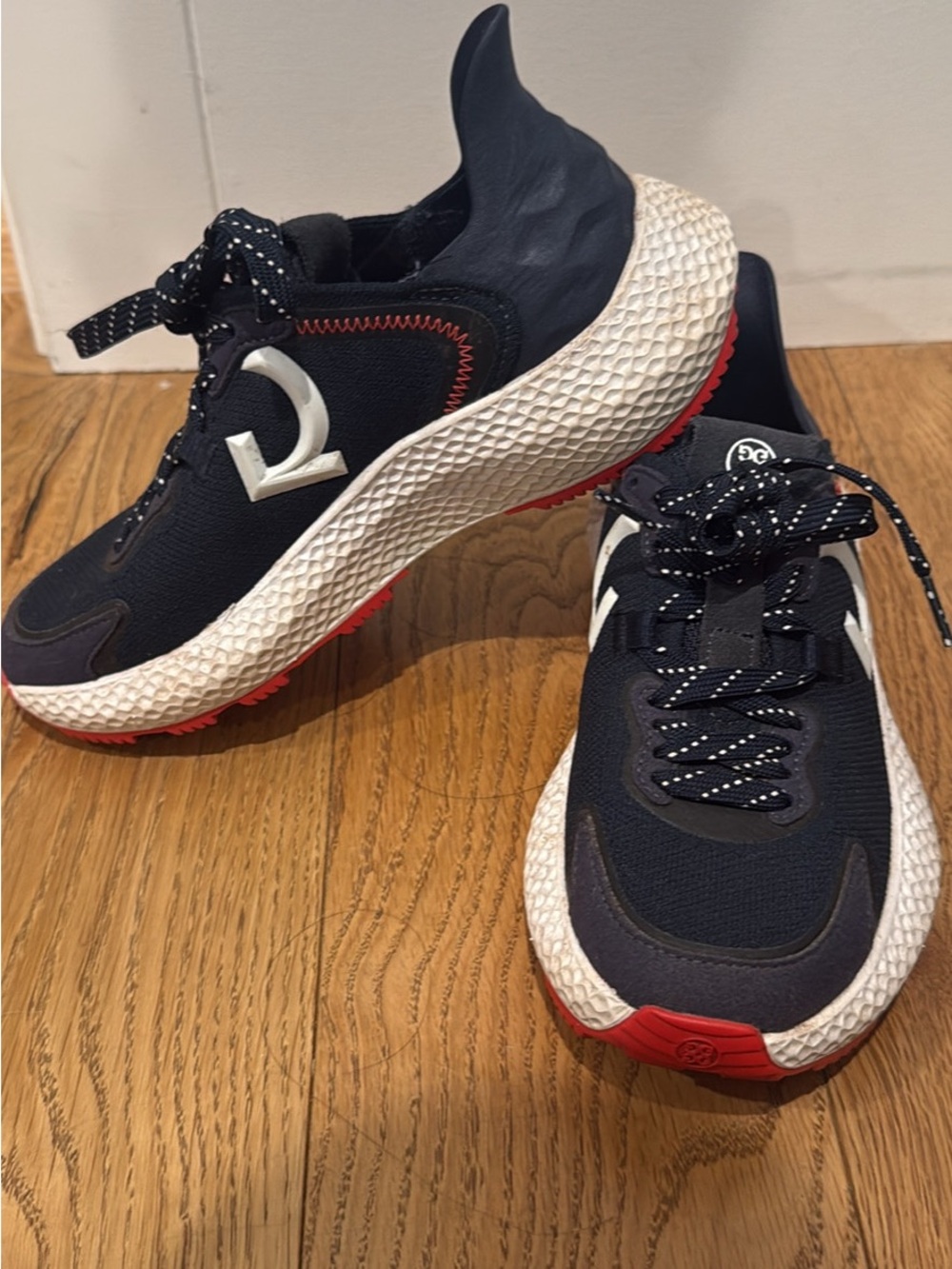 G/FORE women’s GOLF Navy Sneakers with Red and White Accents
